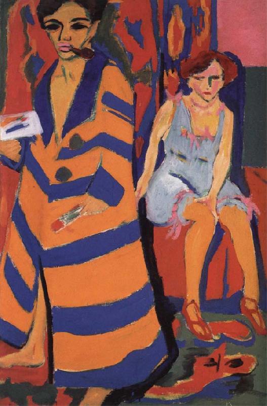 Ernst Ludwig Kirchner Self-Portrait with Model